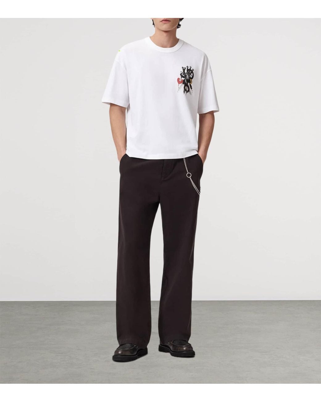 AllSaints White Organic Cotton Serrate T-Shirt for men
