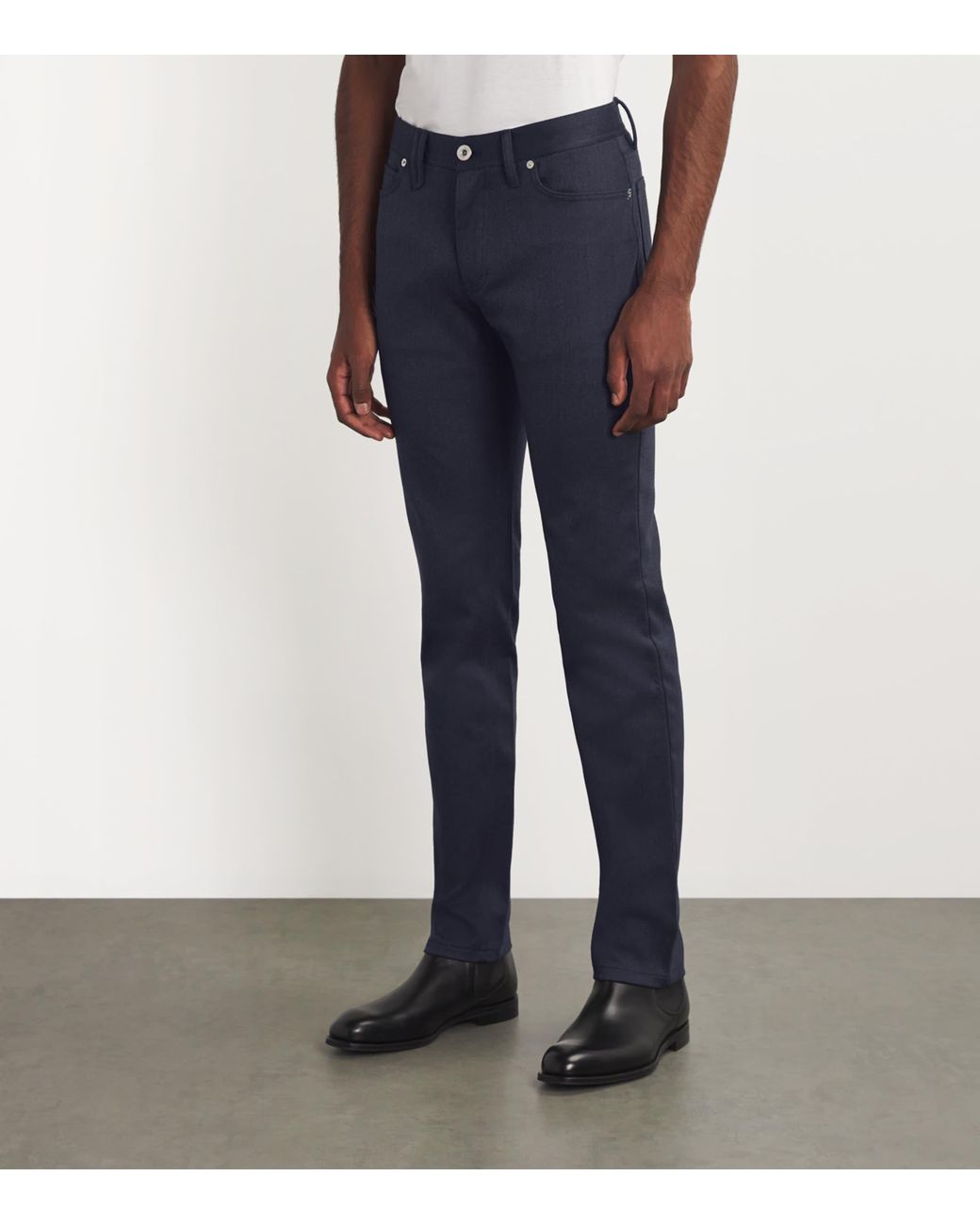 Brioni Blue Stretch-Cotton Straight Chamonix Jeans for men