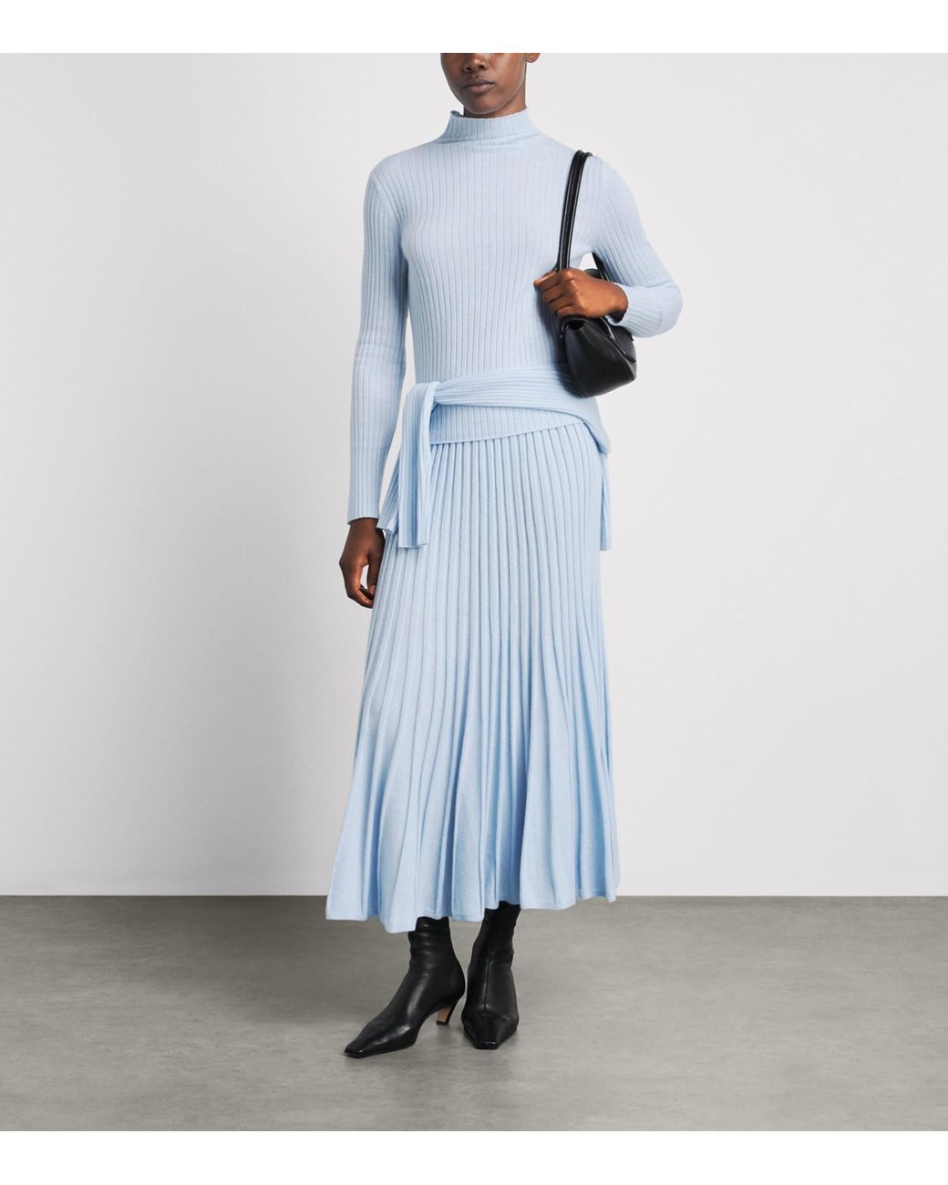 arch4 Blue Cashmere Ribbed Ariana Sweater