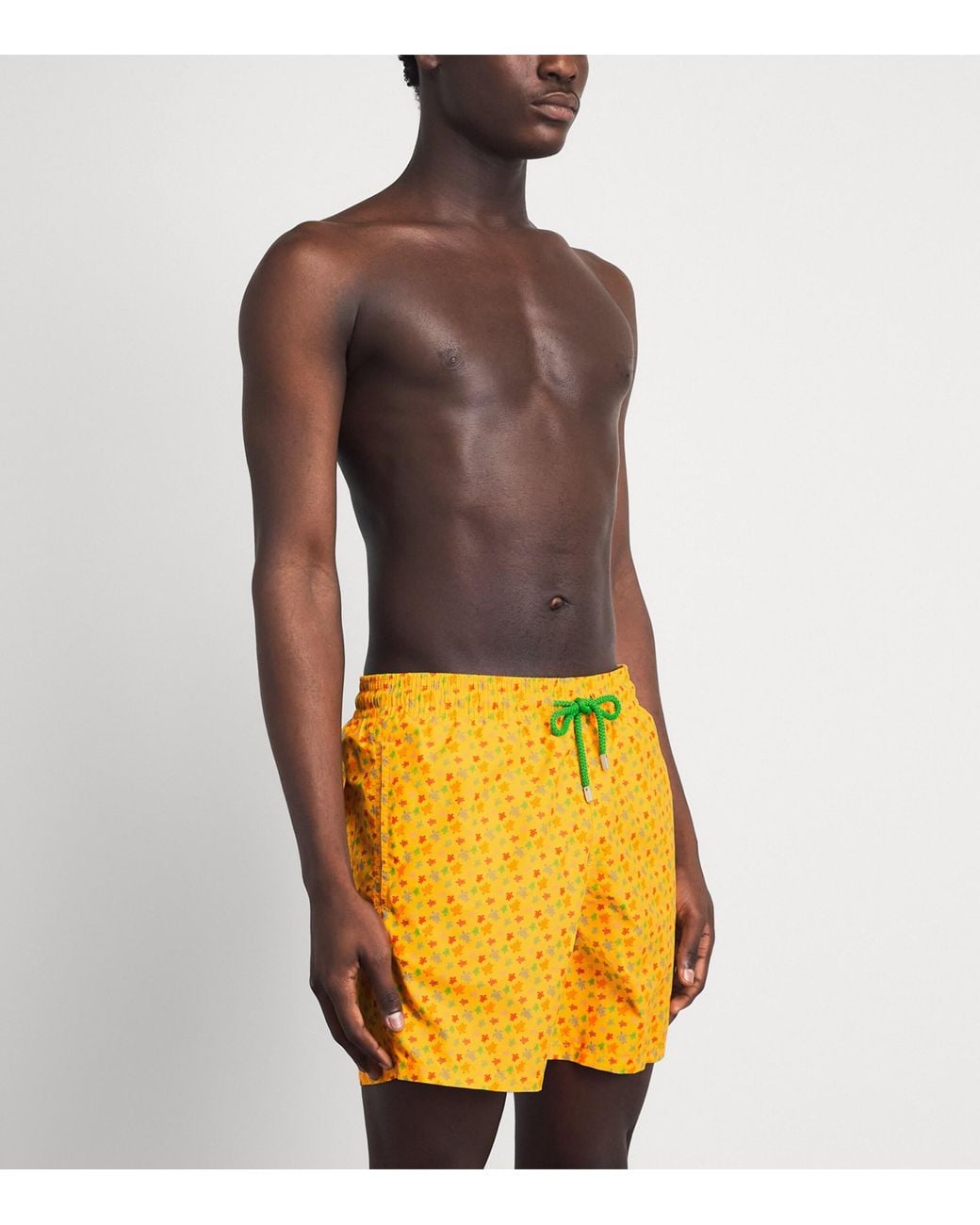 Vilebrequin Yellow Tiny Turtle Print Moorea Swim Shorts for men