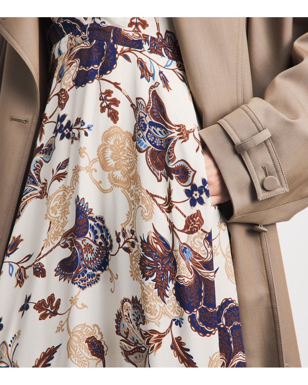 ME+EM White Crepe Paisley Maxi Dress