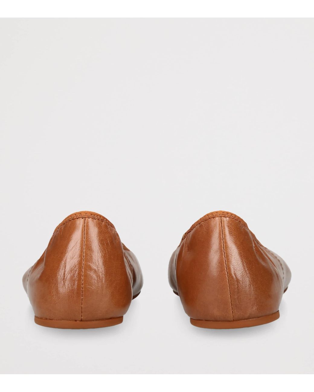 Tory Burch Brown Leather Reva Travel Ballet Flats