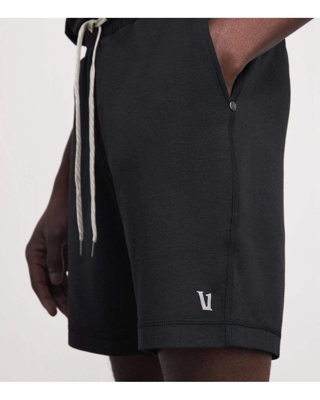 vuori Black Ponto Performance Sweat Shorts for men