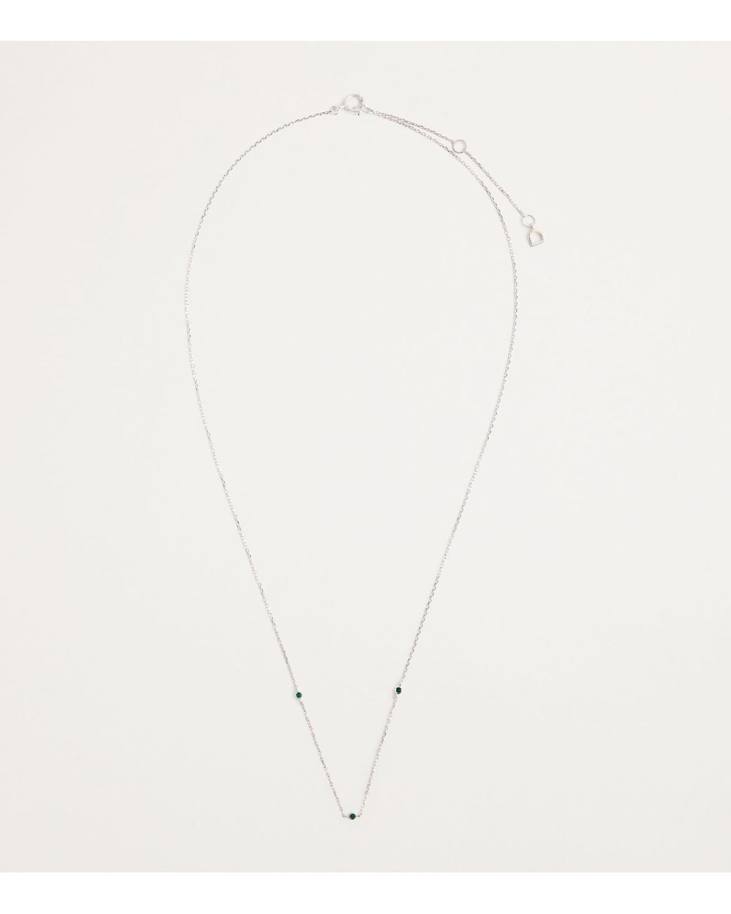 Astrid & Miyu White And Emerald Charm Necklace