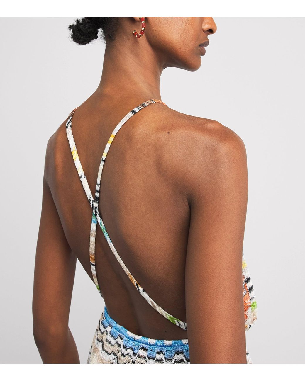 Missoni Multicolor Geometric Halter Playsuit