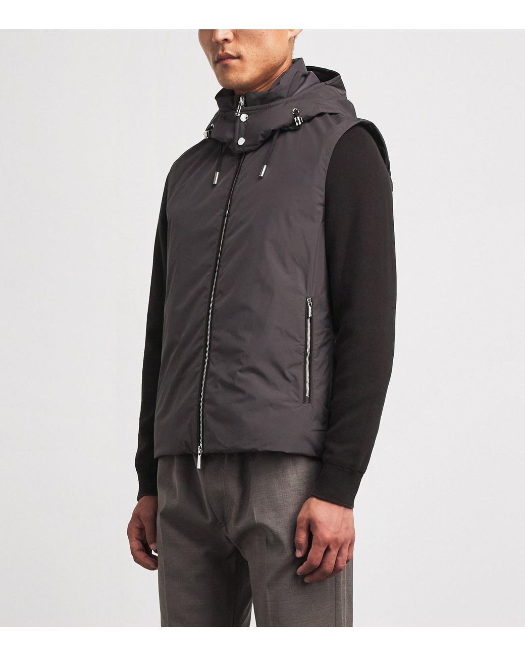Moorer Gray Down Evan Bomber Jacket for men