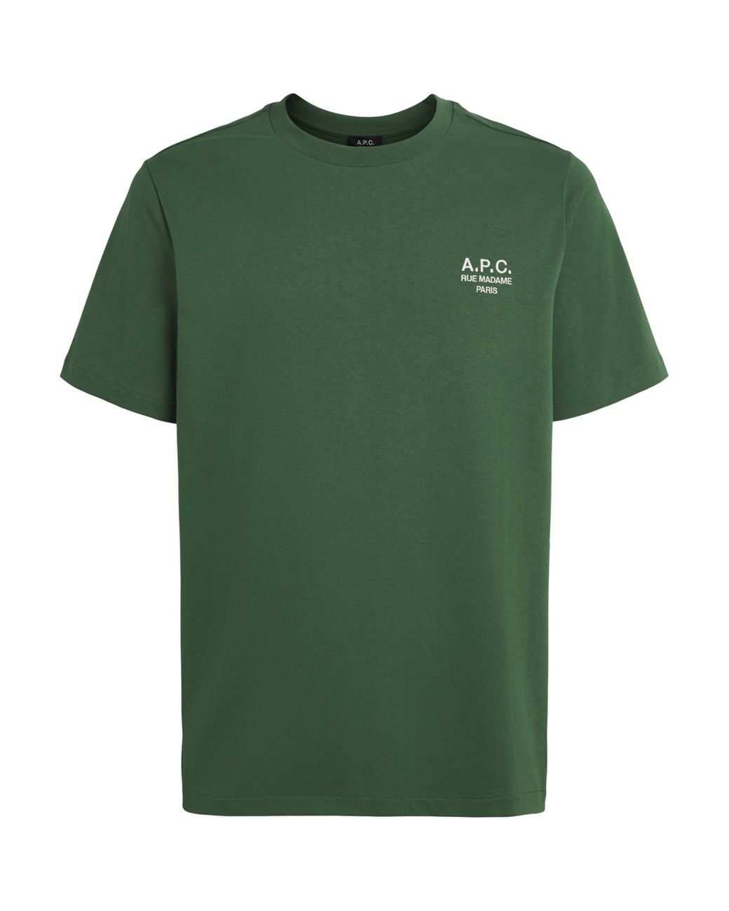 A.P.C. Green Organic Cotton Rue Madame Logo T-Shirt for men