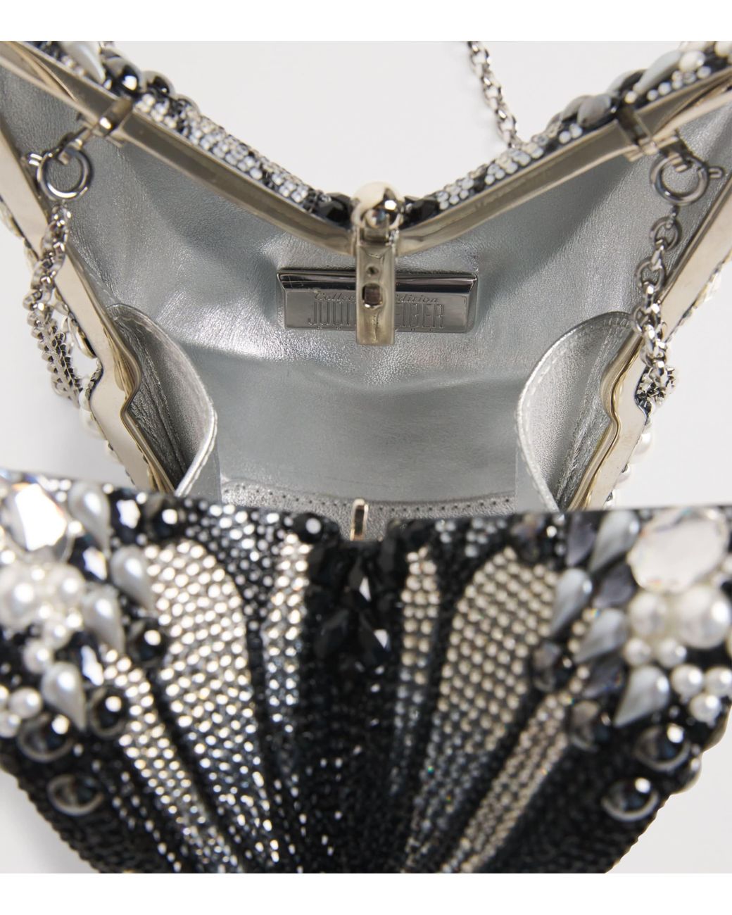 Judith Leiber Gray Embellished Butterfly Clutch Bag