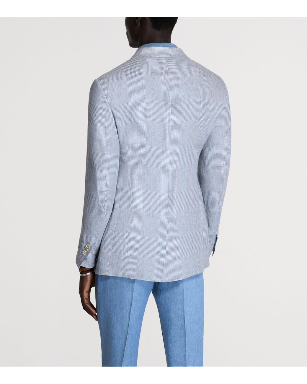 Dunhill Gray Linen Single-Breasted Blazer for men