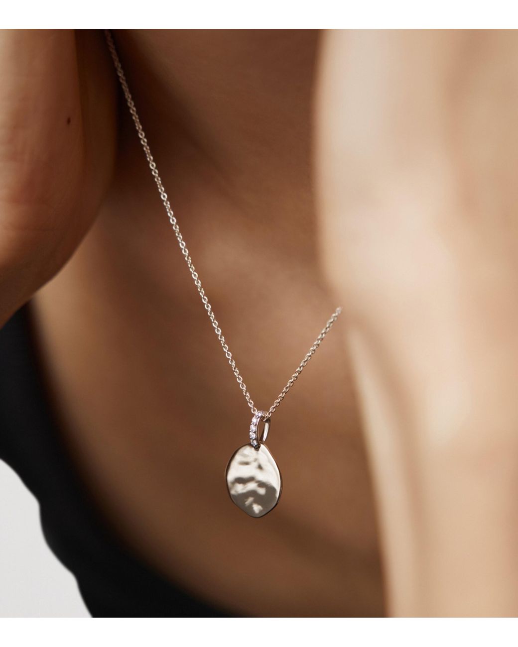 Monica Vinader Metallic Sterling And Diamond Mv Siren Coin Pendant
