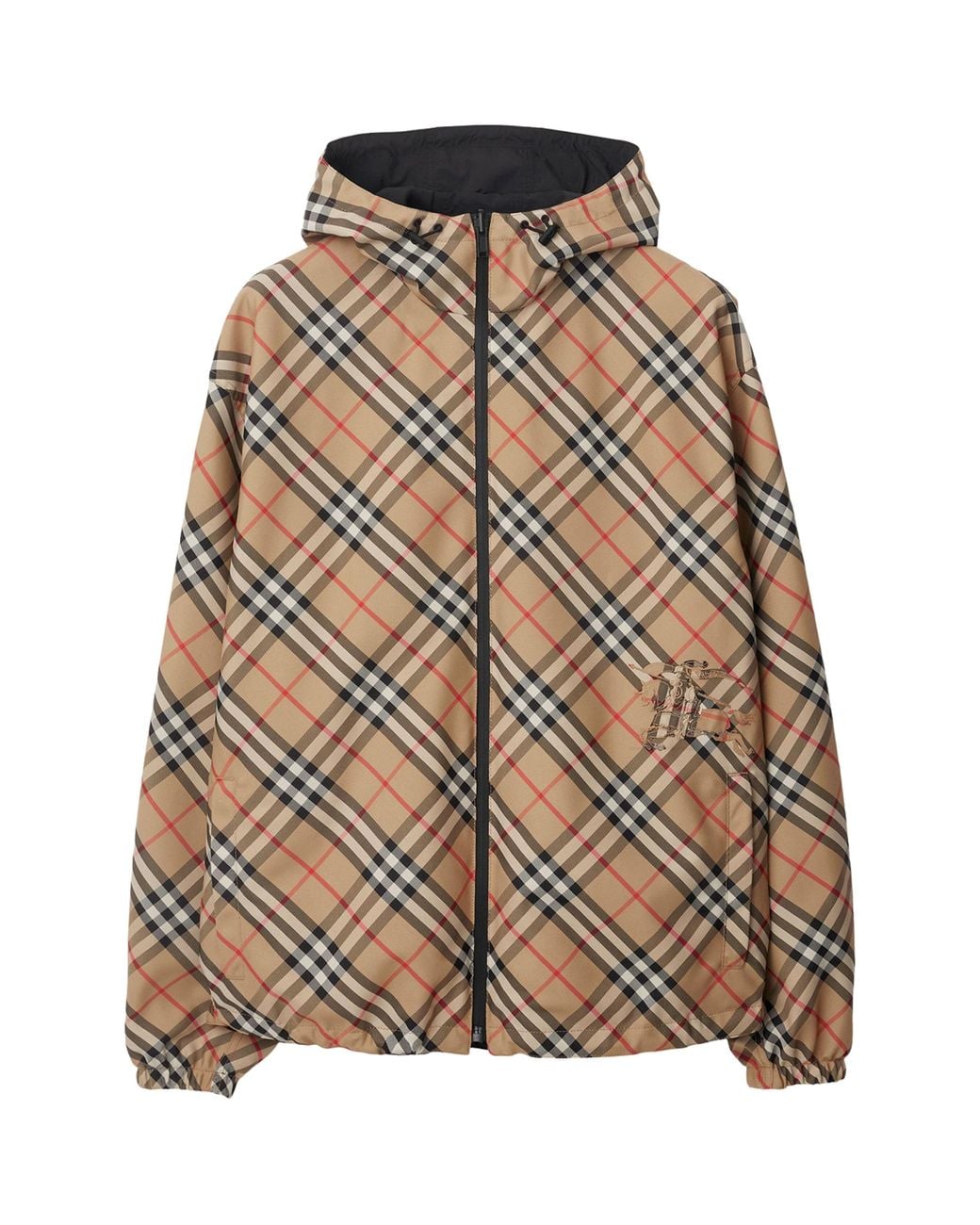 Burberry Natural Reversible Check Hooded Jacket for men