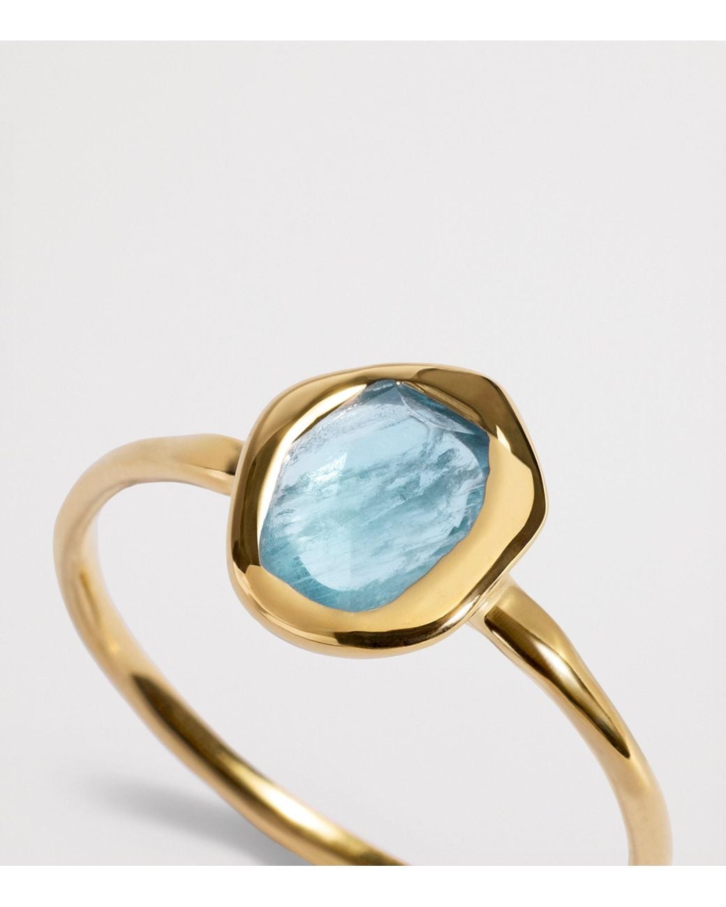 Monica Vinader Metallic Vermeil And Aquamarine Odyssey Ring