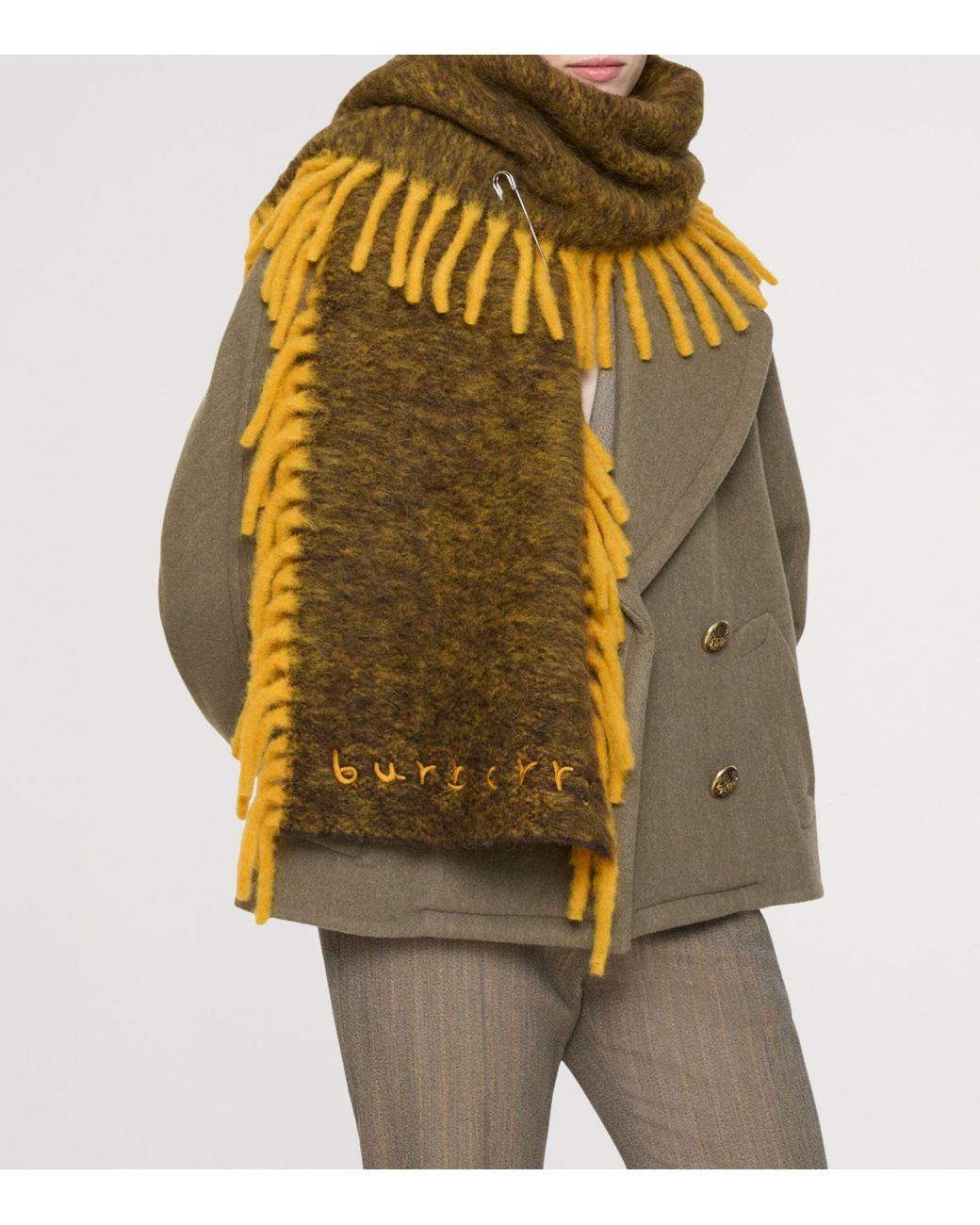 Burberry Metallic Alpaca Wool-Blend Happy Scarf