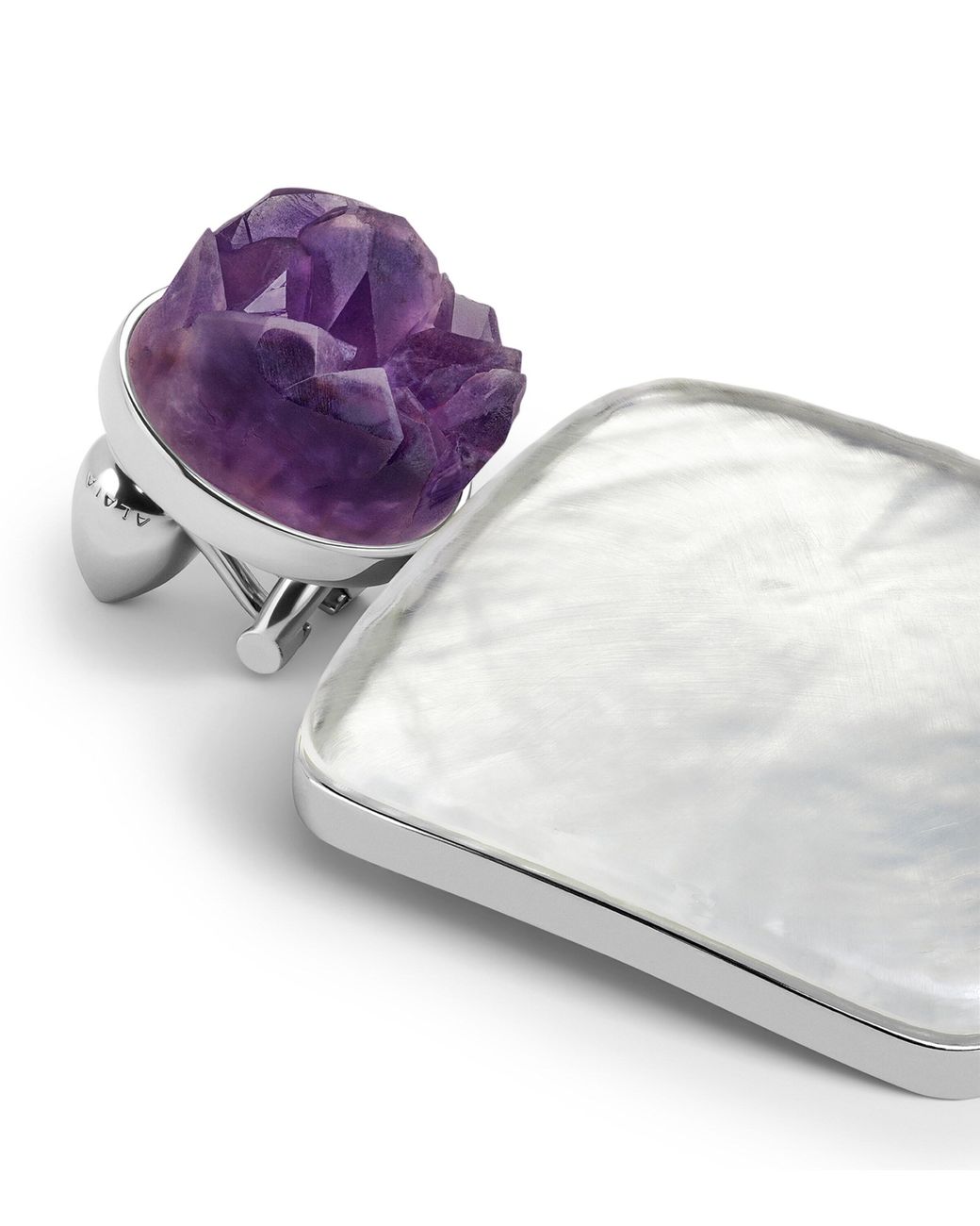 Alaïa Metallic Amethyst Pendant Earrings
