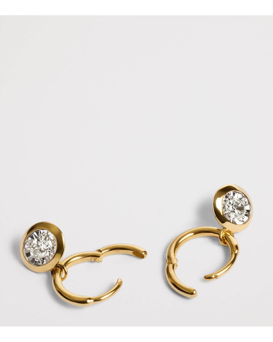 Monica Vinader Metallic Vermeil And Diamond Huggie Earrings