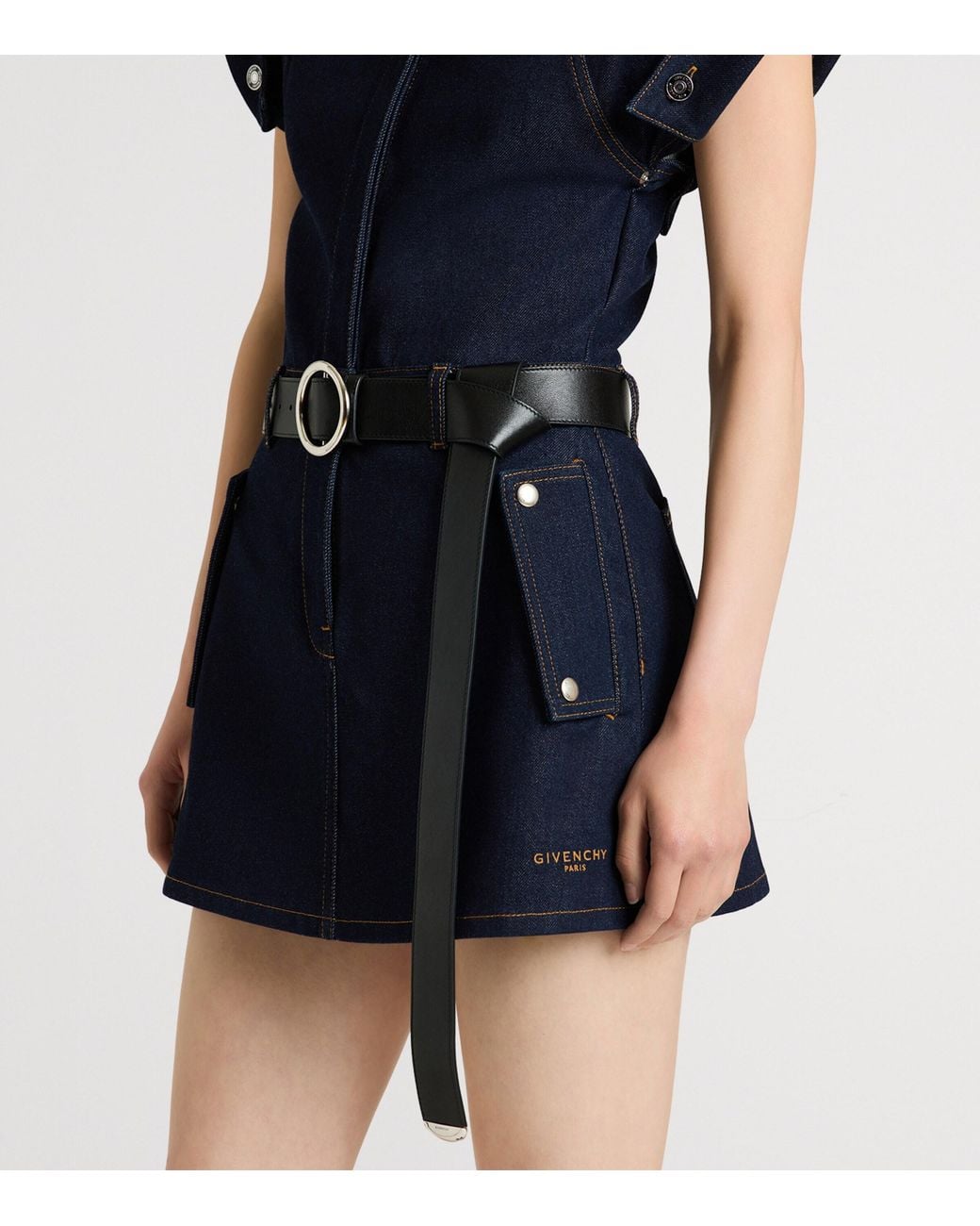 Givenchy Black Leather Hoop-Buckle Belt