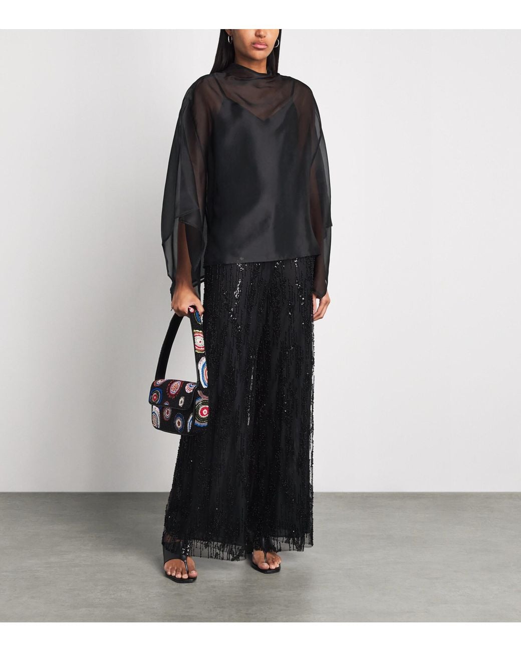 Staud Black Silk Fia Top