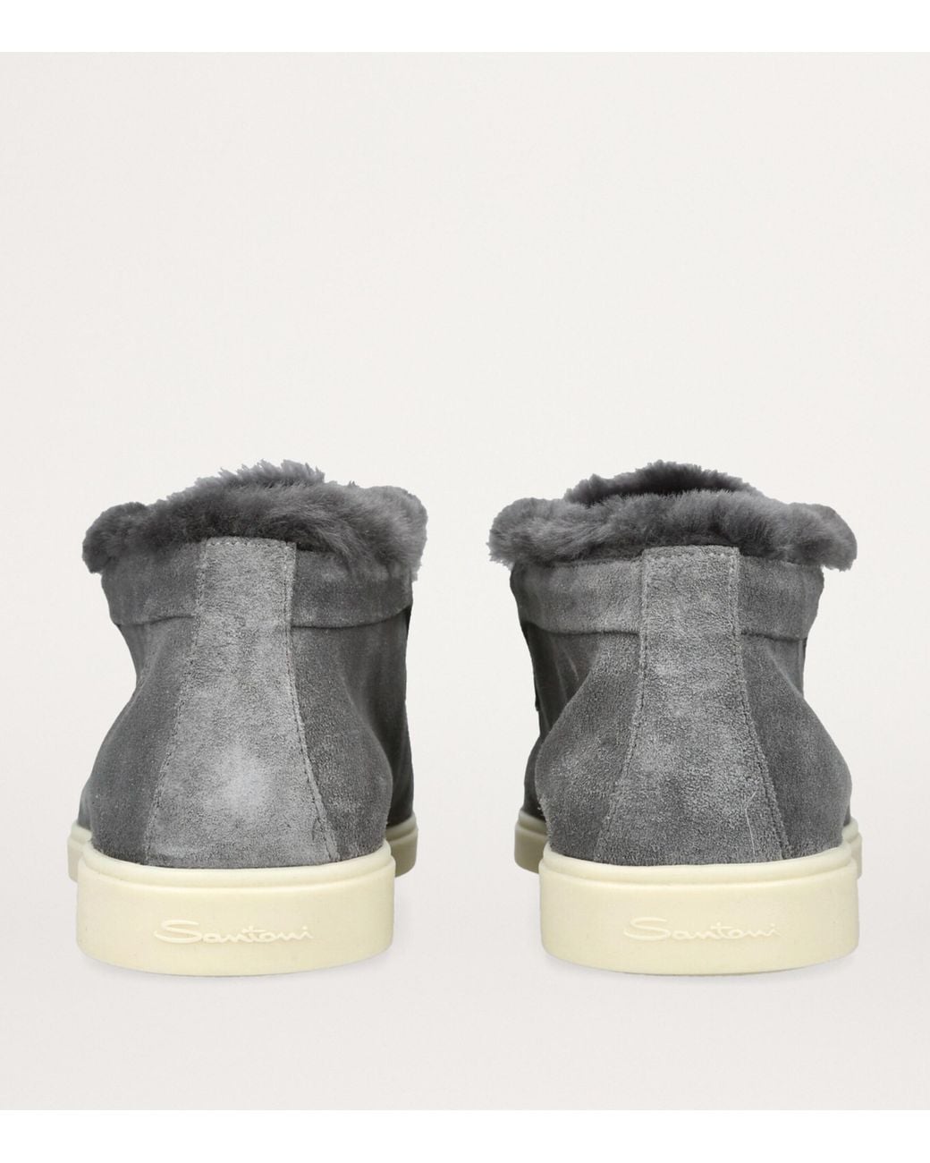 Santoni Gray Suede Fortune Ankle Boots