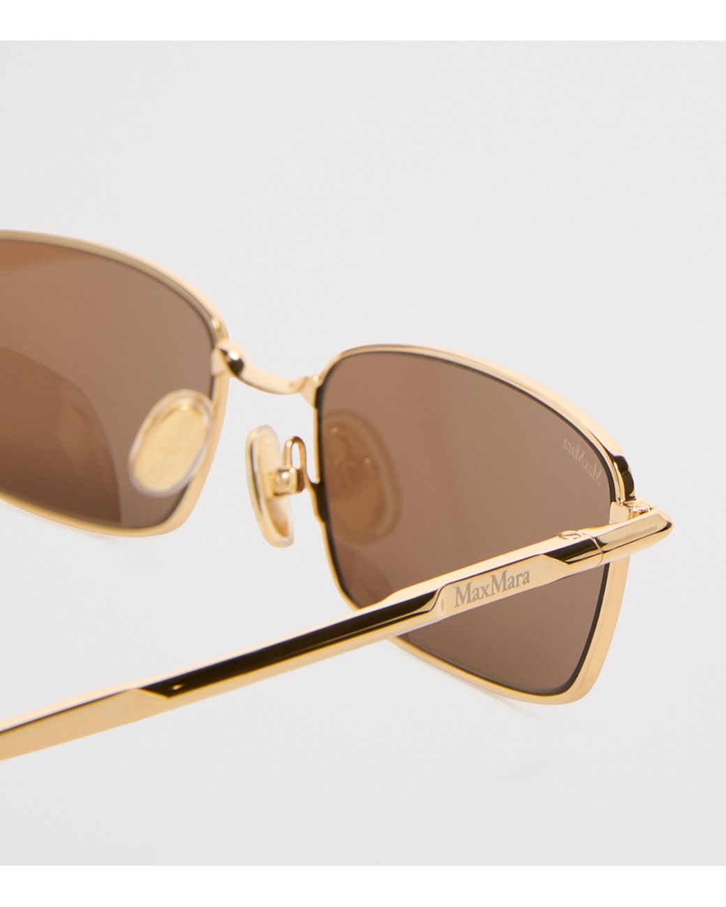 Max Mara Natural Metal Rectangular Sunglasses