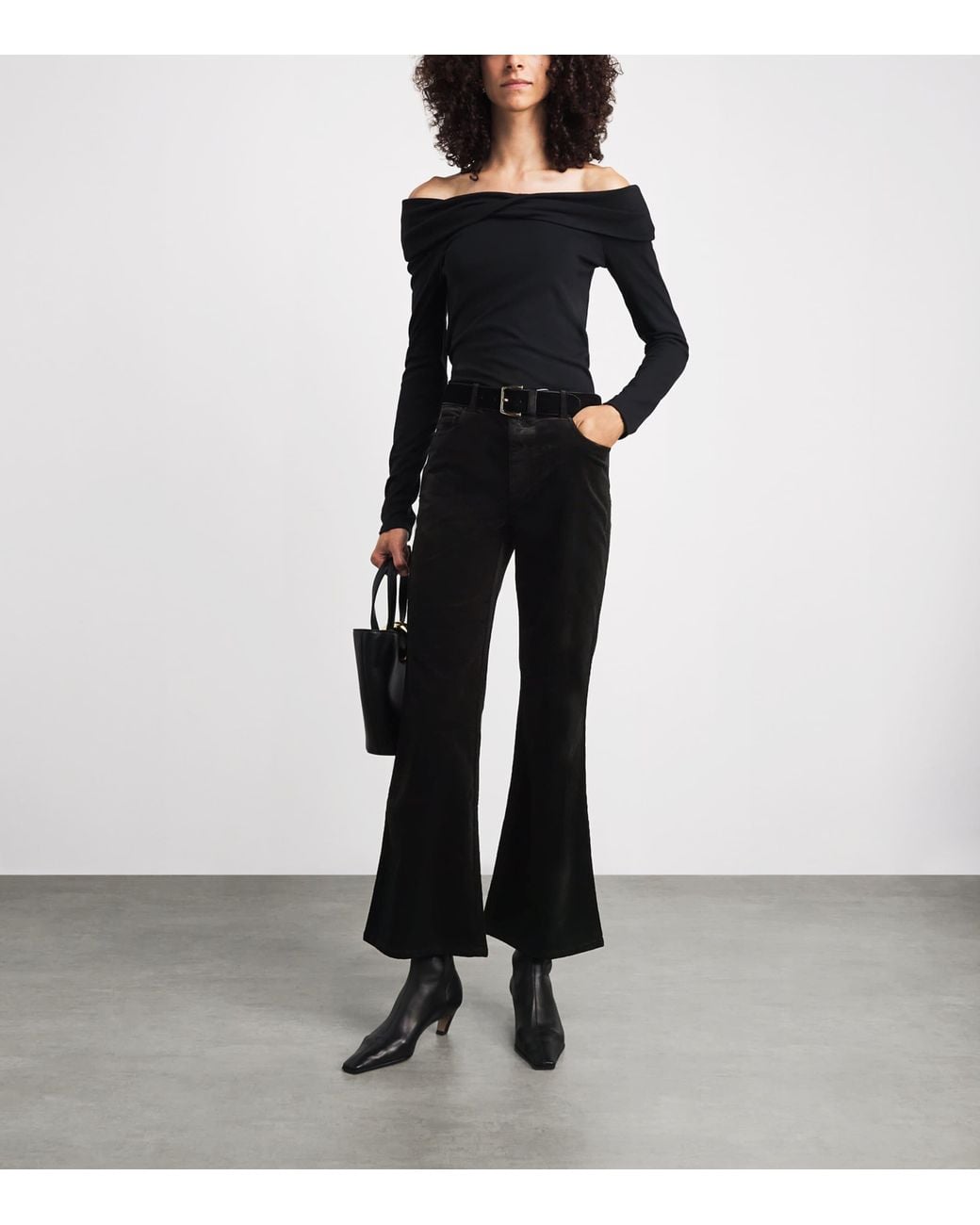 PAIGE Black Velvet Sofia Flared Jeans