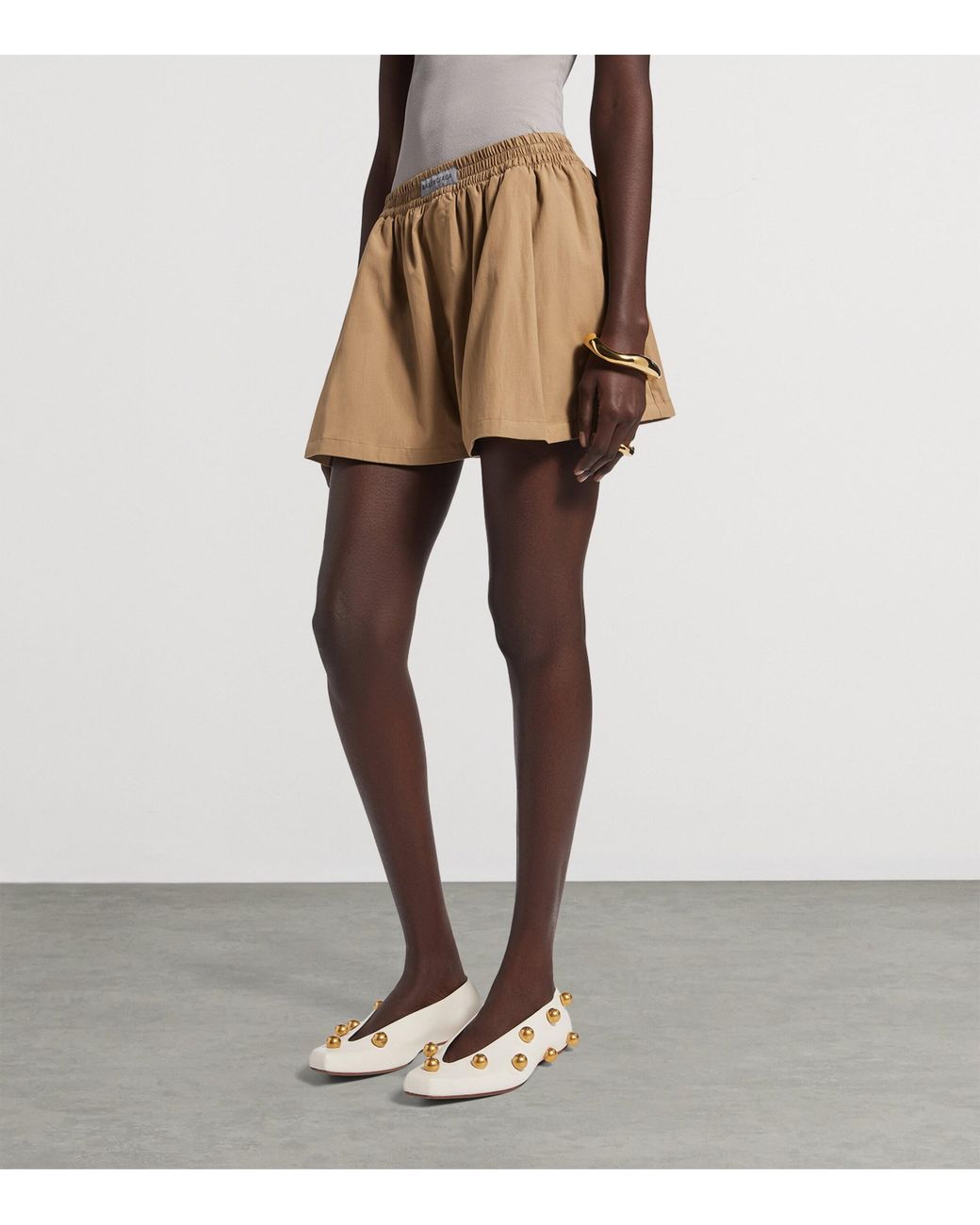 Balenciaga Natural Wool-Blend Boxer-Style Shorts