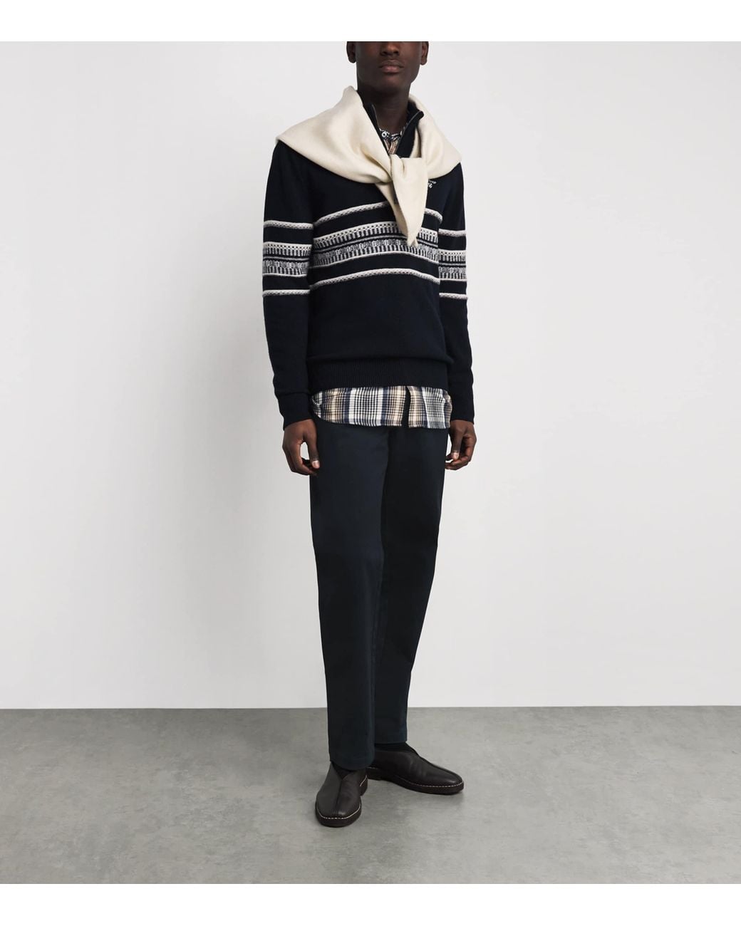 Barbour Blue Stretch-Cotton Straight Trousers for men