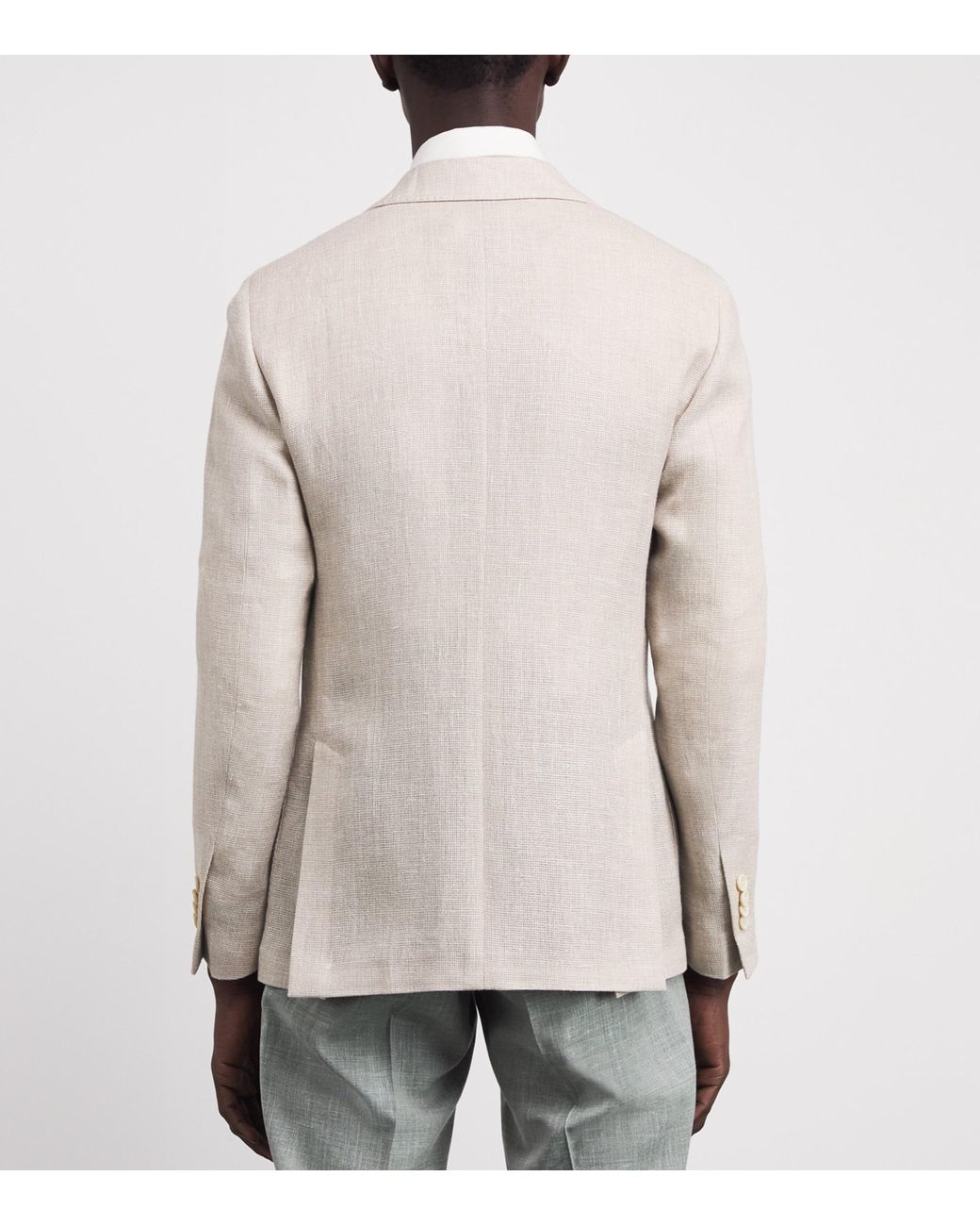 Lardini Natural Linen-Wool Patch Pocket Blazer for men