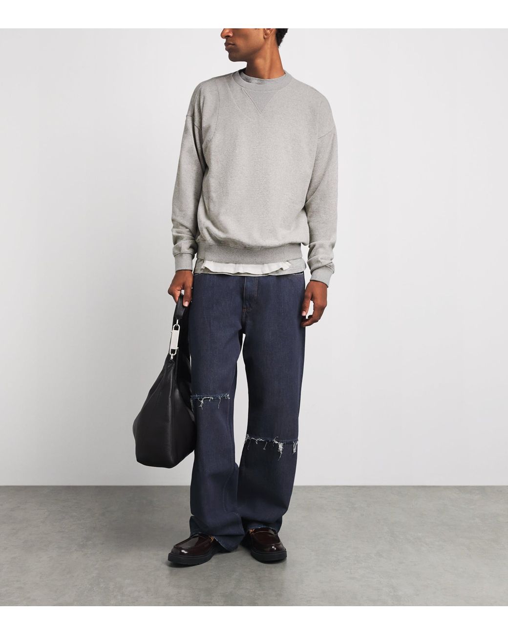 Maison Margiela Gray Cotton Double-Layered Sweatshirt for men