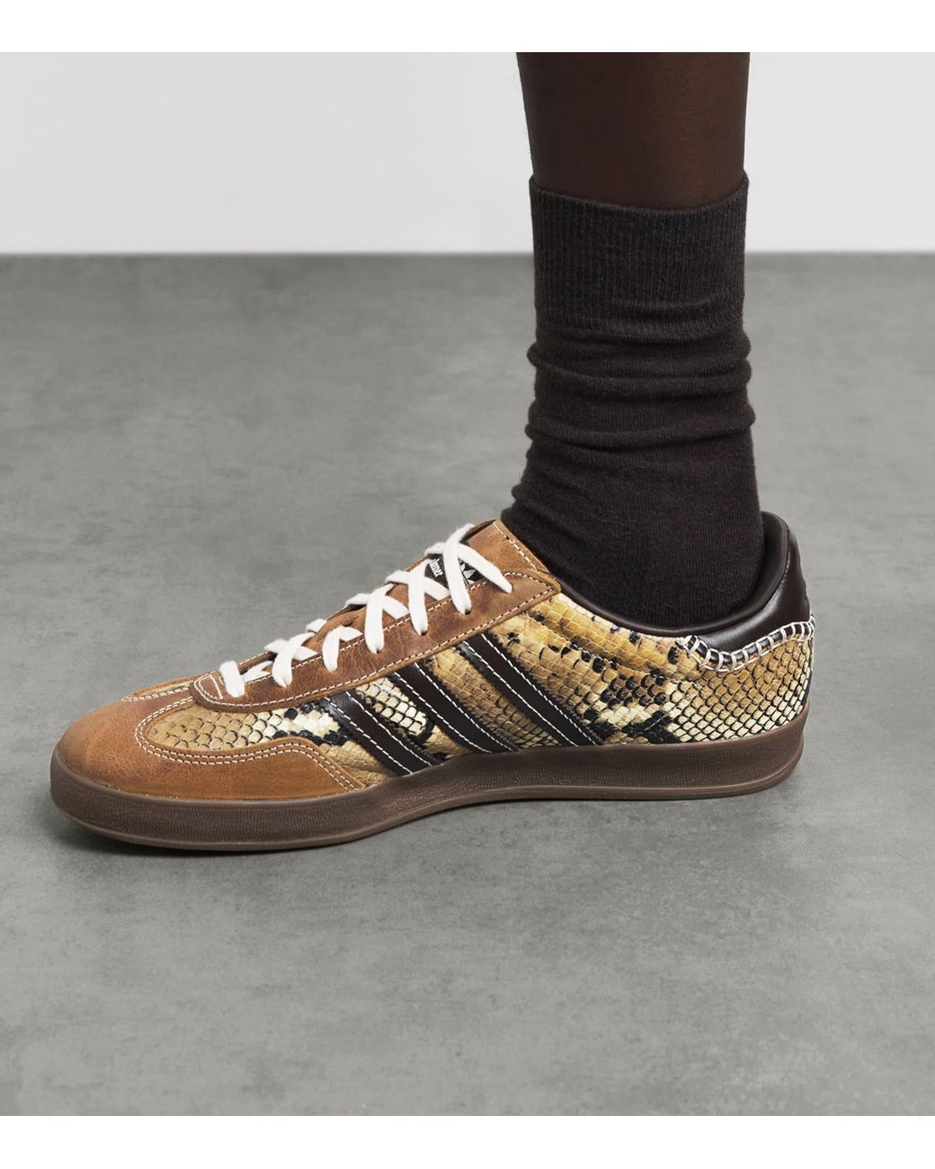 Adidas Brown X Wales Bonner Snake Gazelle Sneakers for men