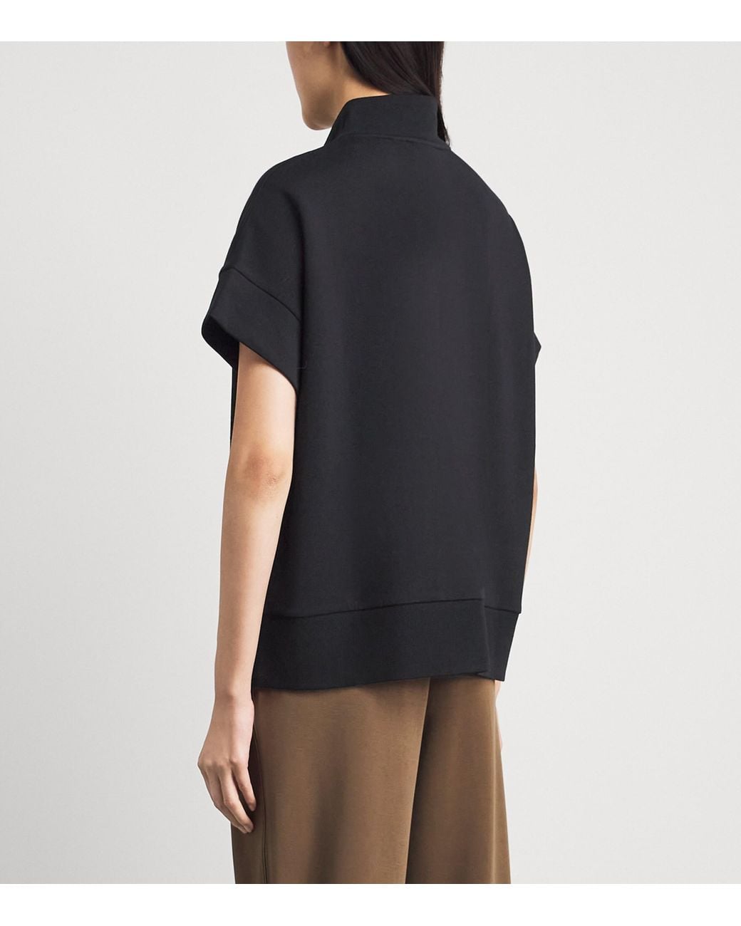 Varley Black Ritchie Short-Sleeve Half-Zip Sweatshirt