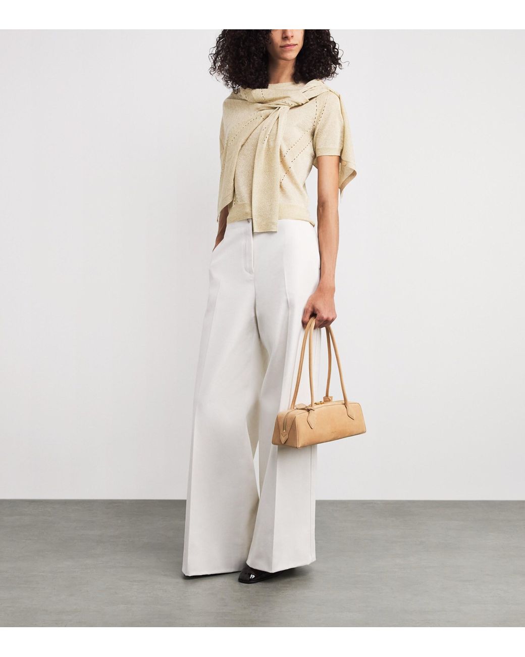 Joseph White Metallic Lurex Lille Top