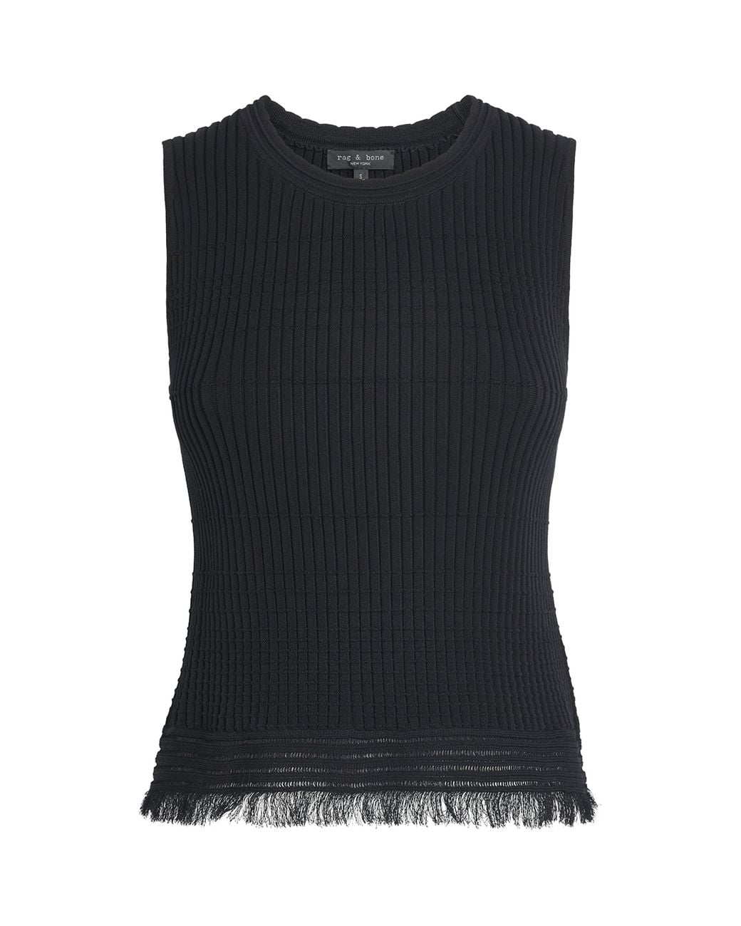Rag & Bone Black Distressed Ayan Tank Top