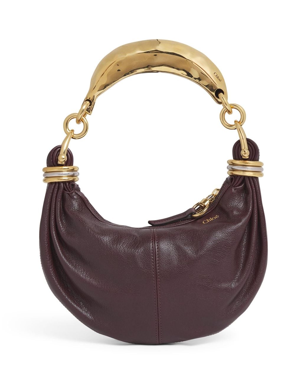 Chloé Brown Mini Leather Banana Top-Handle Bag