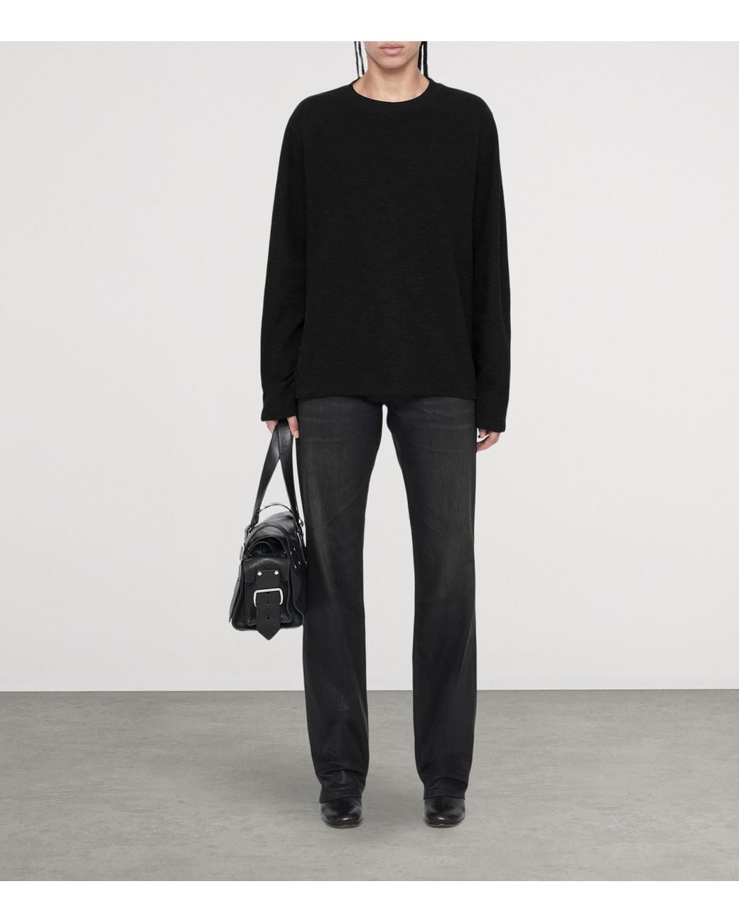 AllSaints Black Organic Cotton Abel Long-Sleeve T-Shirt
