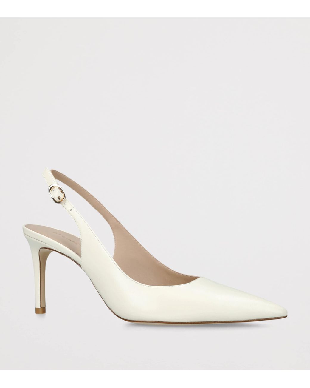 Stuart Weitzman White Leather Power Slingback Pumps 75