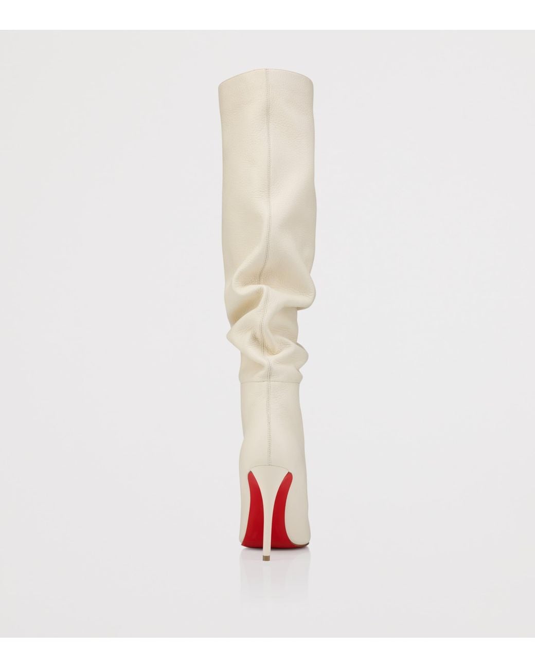 Christian Louboutin White Zependris 100 Deer Leather Knee-High Boots