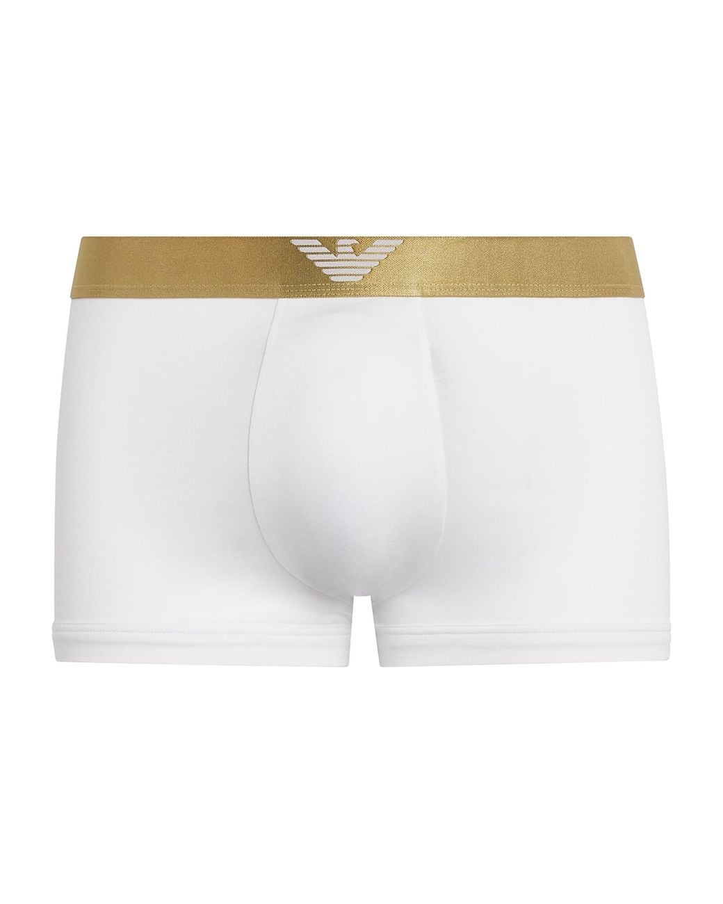 Emporio Armani White Stretch-Cotton Logo Trunks for men