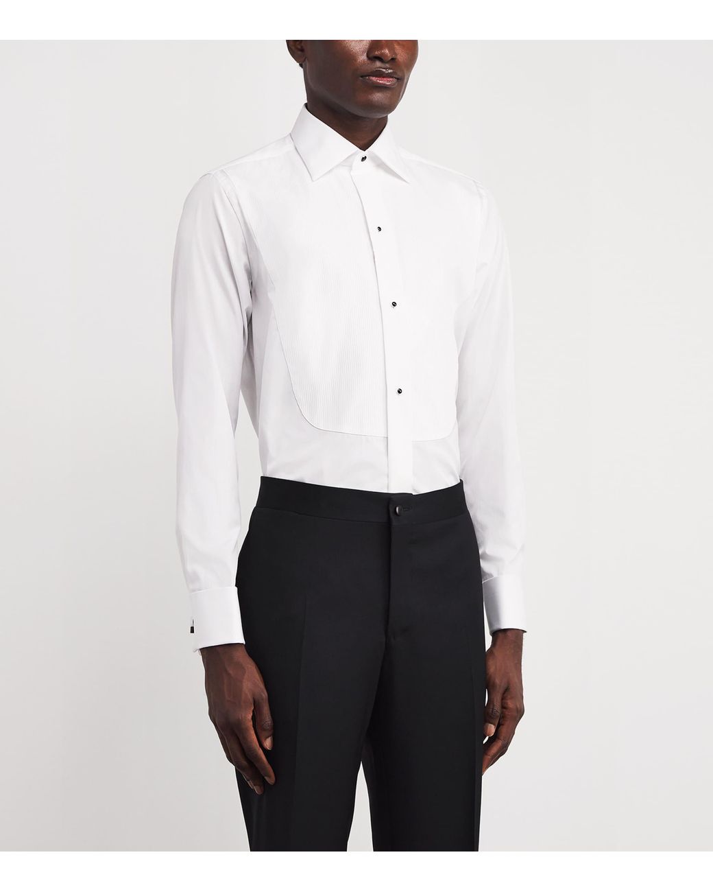 Canali White Cotton Ceremony Dress Shirt for men