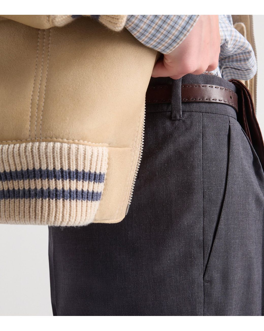 Prada Gray Wool-Mohair Pleated Trousers