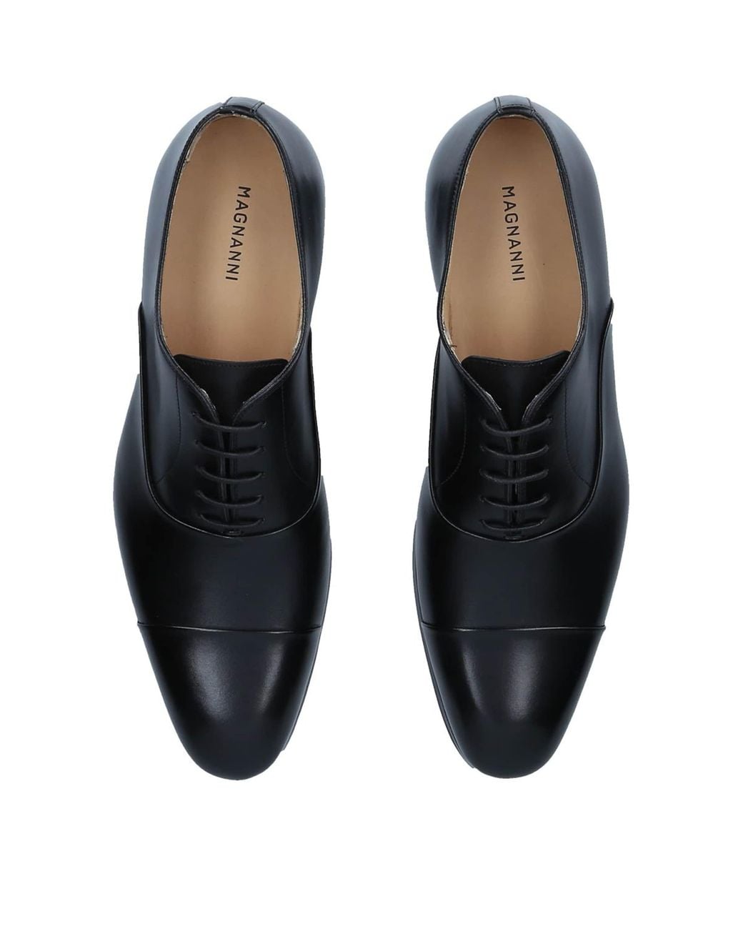 Magnanni Shoes Black Leather Oxford Shoes for men