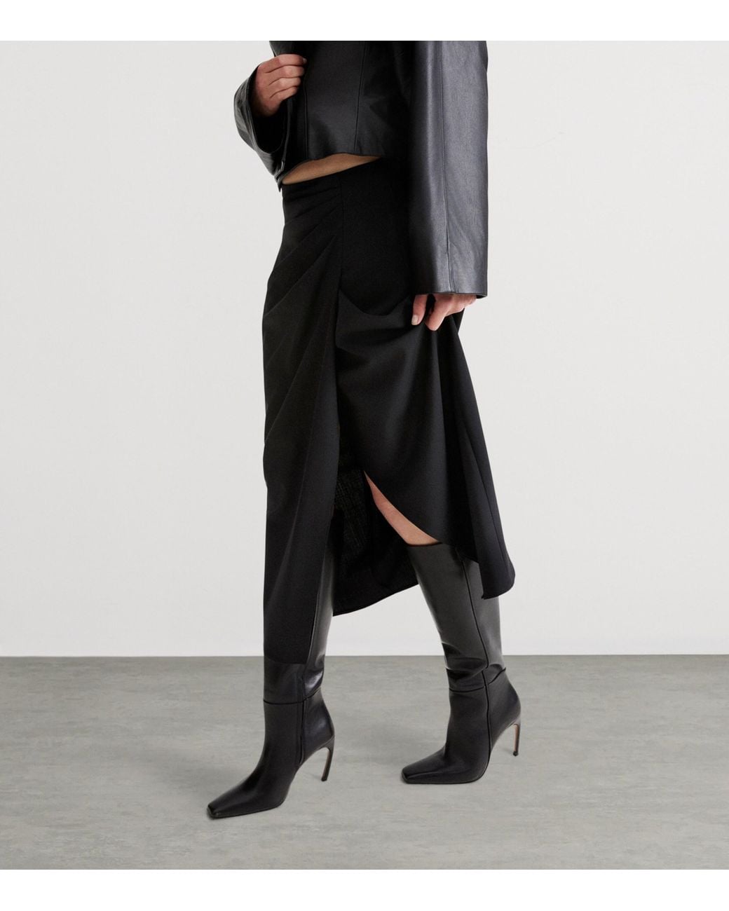 Marella Black X Cora Corré Leather Knee-High Boots