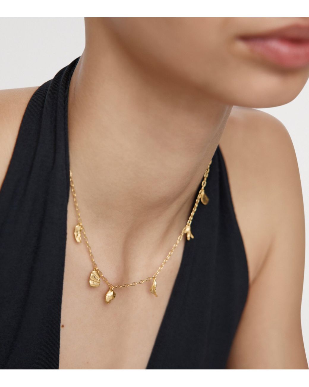 Monica Vinader Metallic Vermeil Fragments Asymmetric Necklace