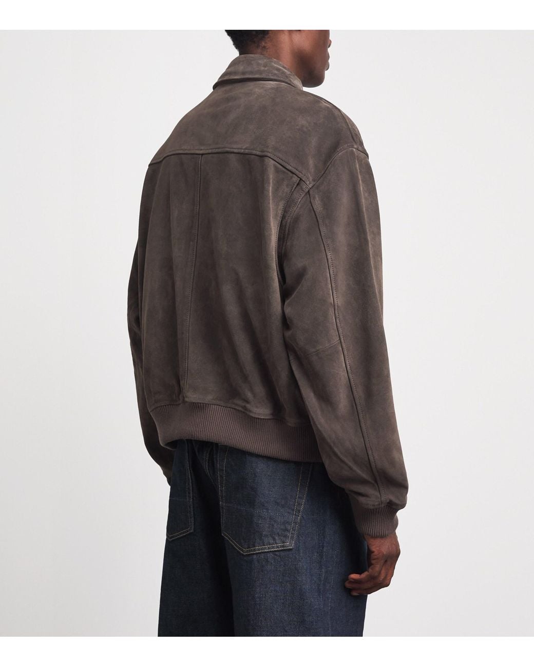 Agolde Brown Suede Emil Bomber Jacket for men