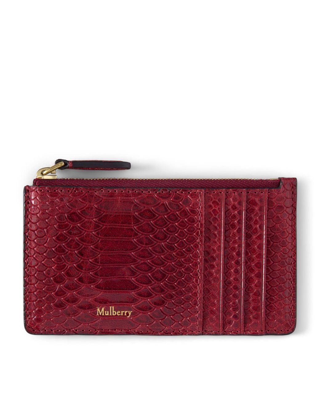 Mulberry Red Leather Continental Zipped Long Card Holder