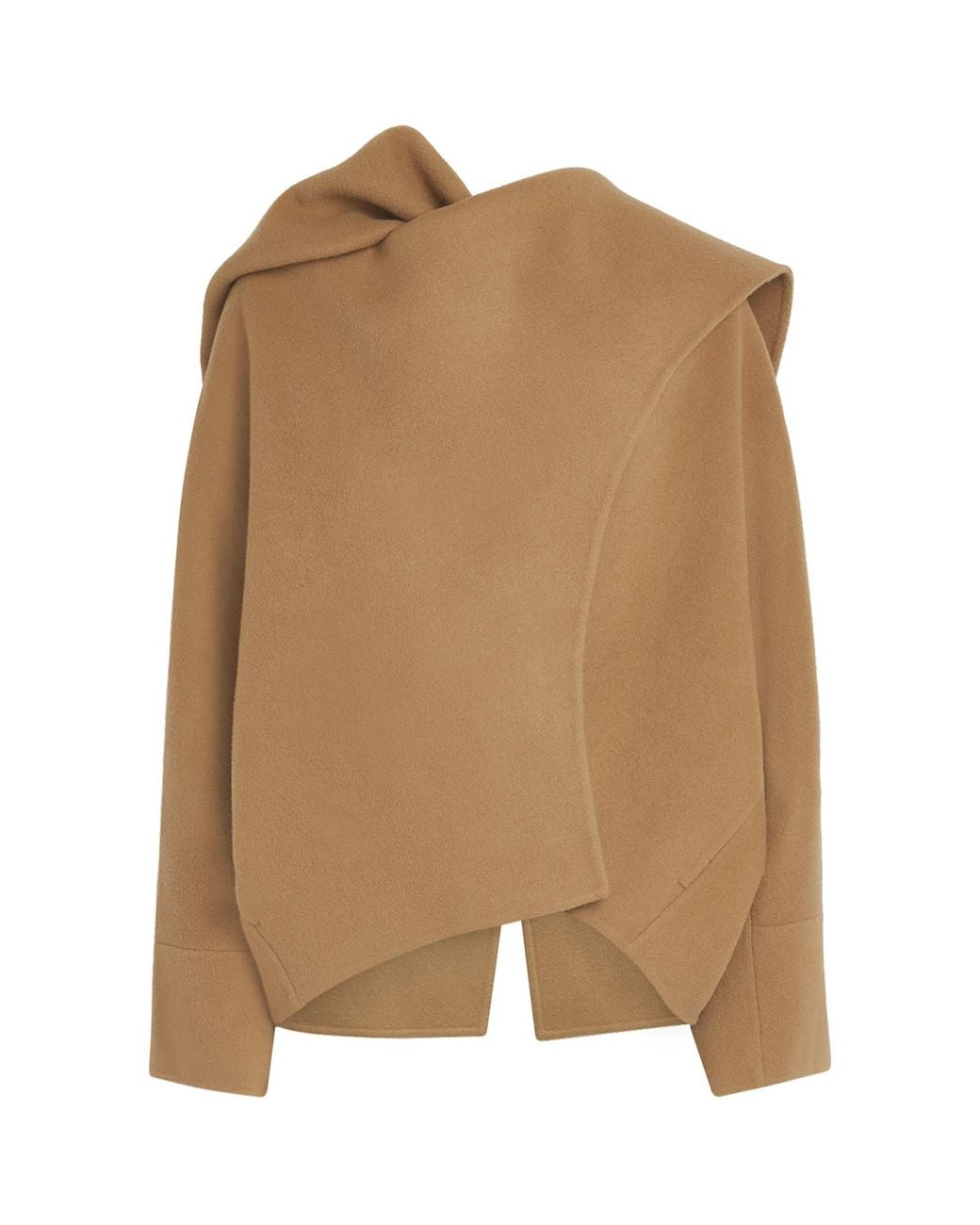 Source Unknown Natural Wool Nuage Scarf Coat