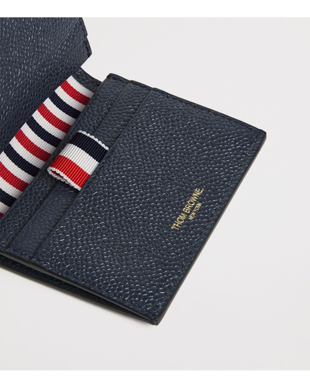 Thom Browne Blue Leather Double Card Holder for men