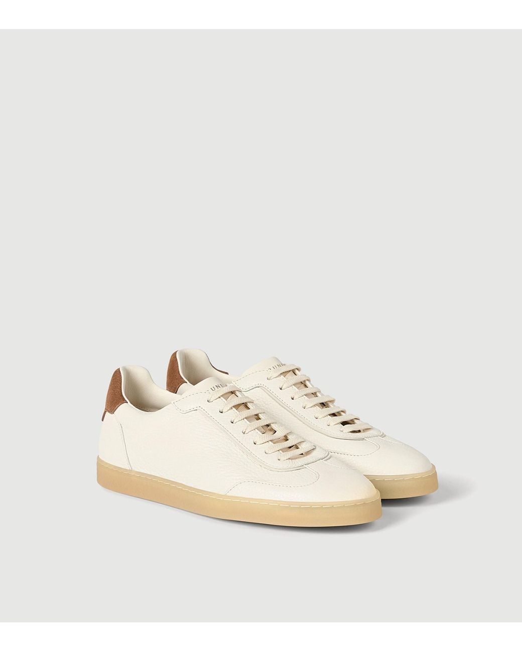 Brunello Cucinelli Natural Leather Low-Top Sneakers for men