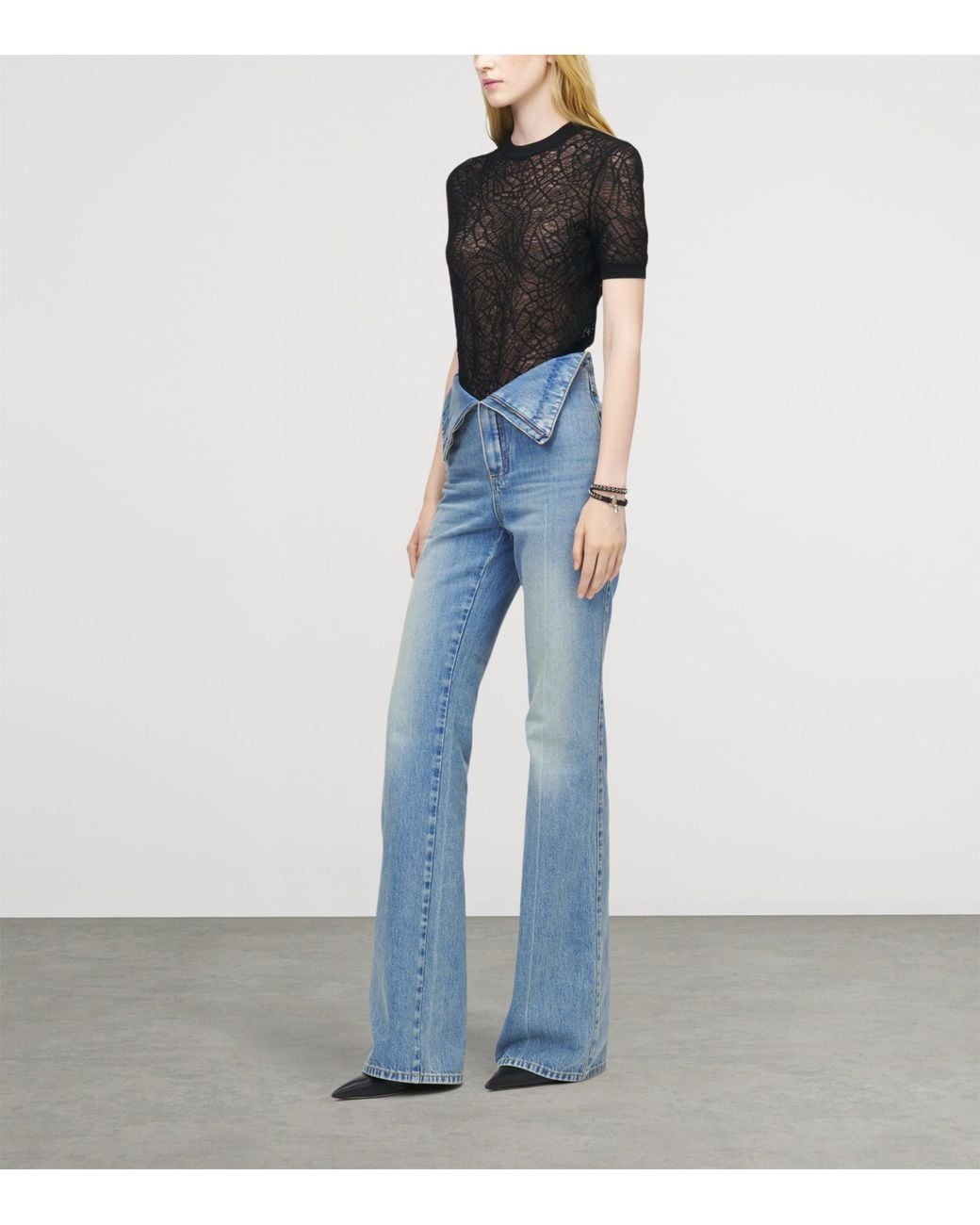 McQueen Black Cotton-Silk Lace Spider Top