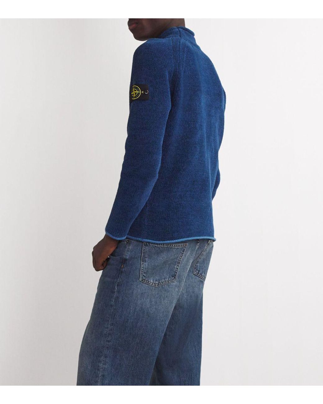 Stone Island Chenille Compass Patch Sweater in Blue for Men Lyst UK