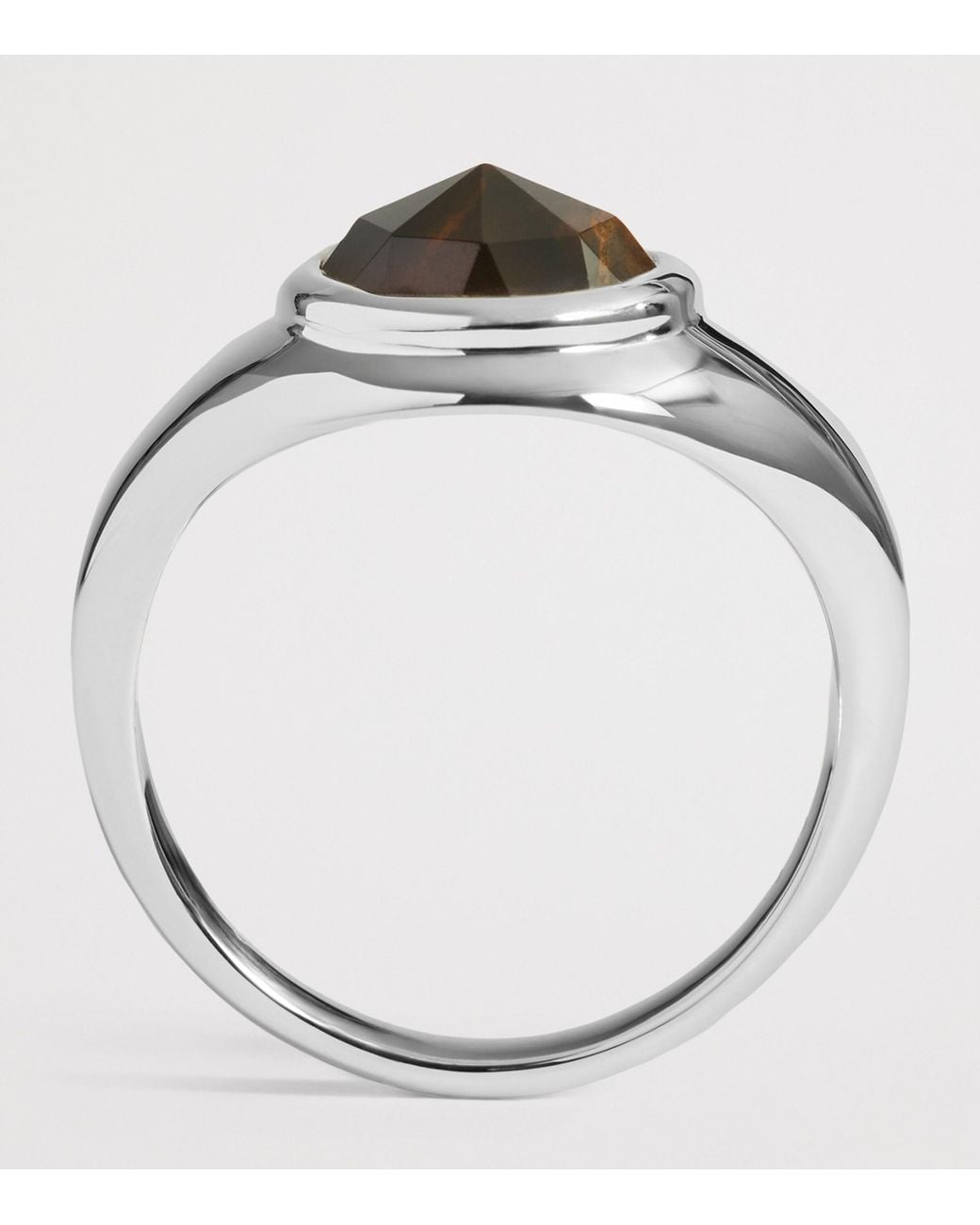 Monica Vinader Metallic Sterling And Tiger's Eye Eclipse Ring for men